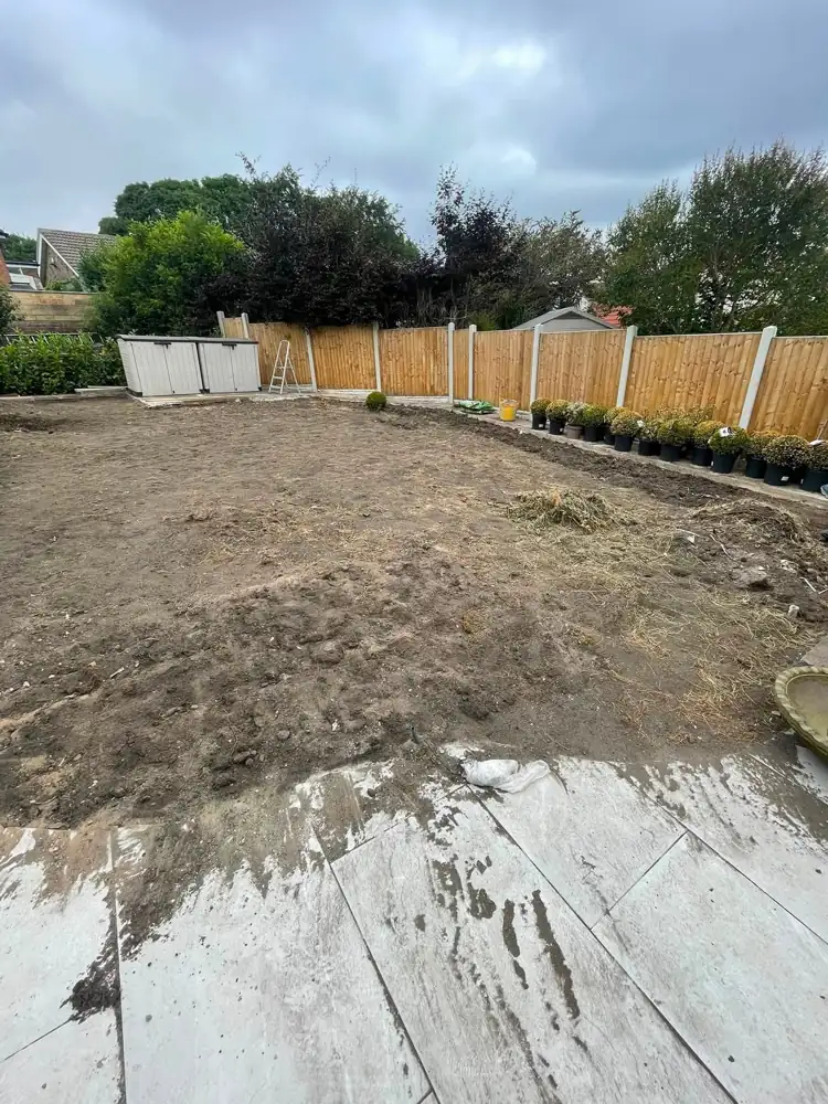 Before: bare soil garden in Sheffield